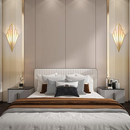 Modern style wall light set of two,Battery operated wall sconces with remote control,Wireless art deco lighting fixture for living room,6 RGB colors dimmable(With bulbs+remote control+charging cable)