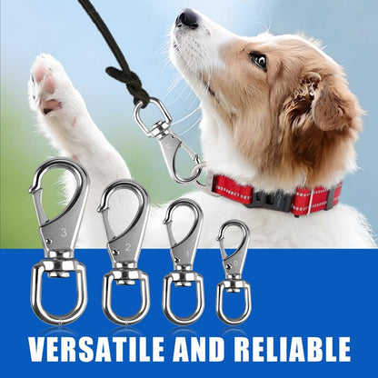 KINLINK 304 Stainless Steel Swivel Snap Hooks, 2 Pack 3.5 Inch Flag Pole Clips, Heavy Duty Spring Snap Hooks for Flagpole Rope, Dog Leash, Keychain, Boat Anchor Rope, Bird Feeder