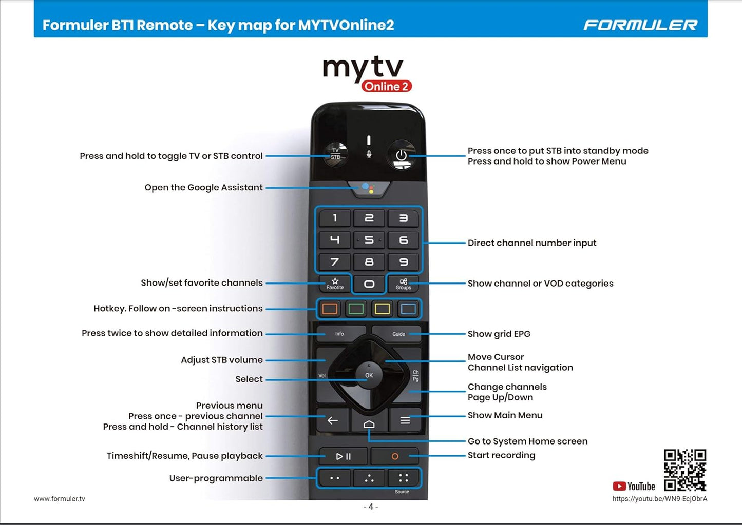 FORMULER GTV-BT1 Bluetooth Voice Control Remote Control High End Compatible with All TVs