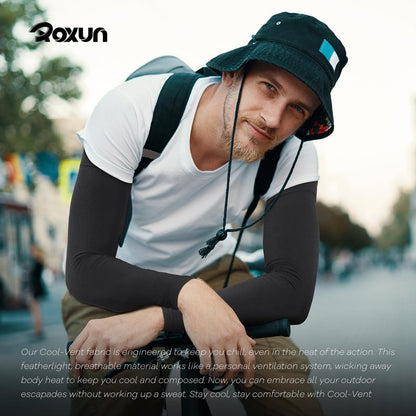 ROXUN 4 Pairs Arm Sleeves, Cooling UV Sun Protection Sports Compression for Men/Women Black+White+Green+Fluorescent