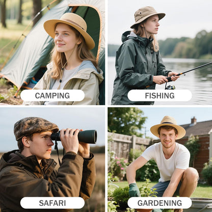 ZEXIAN Men&Women Wide Brim Fishing Ponytail Sun Hat with Removable Face and Neck Flap UPF 50+ UV Protection Safari Cap (US, Alpha, One Size, Dark Grey)