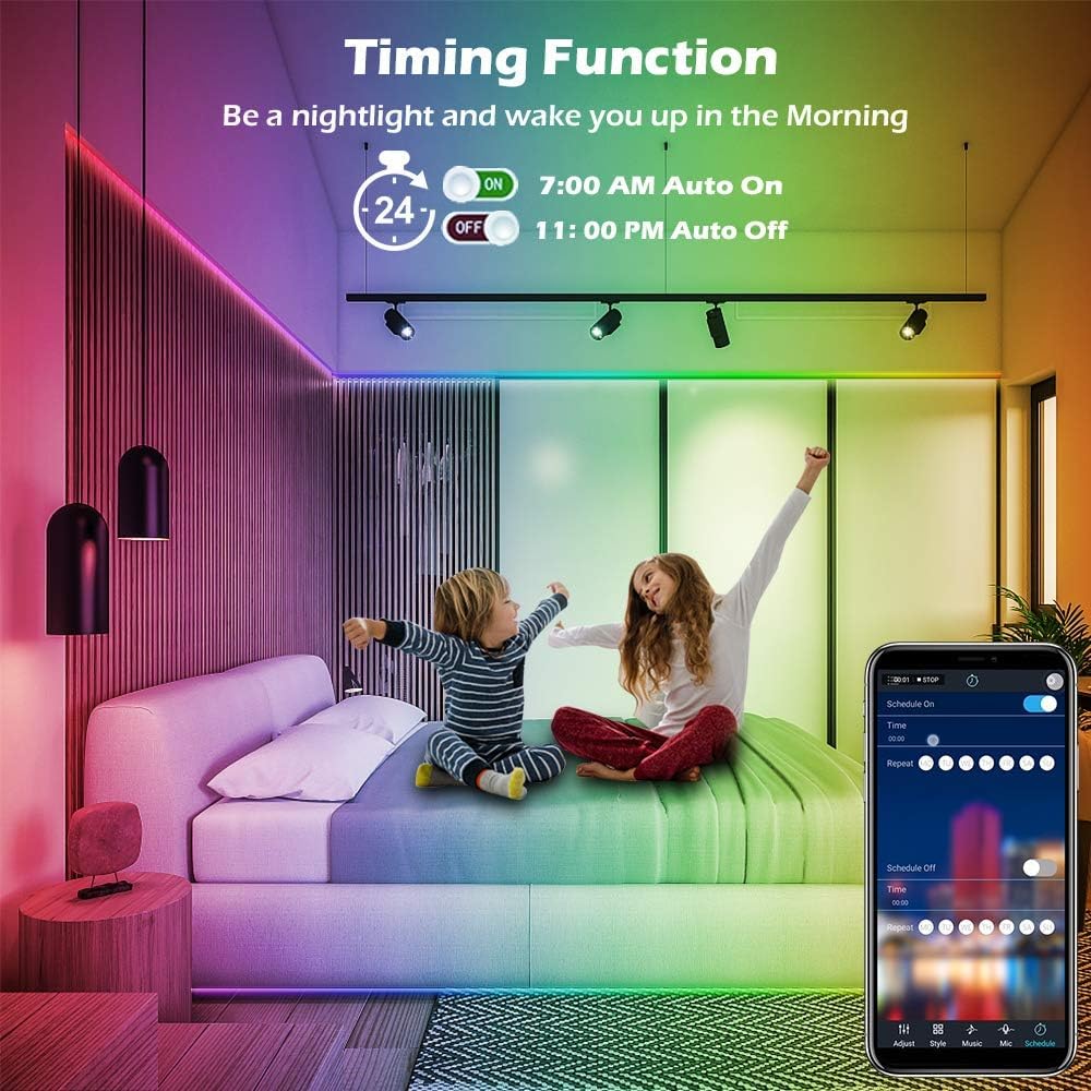 Led Strip Lights,20ft Led Light Strips Music Sync Color Changing RGB Led Strip Built-in Mic,Bluetooth App Control LED Rope Lights with Remote,5050 RGB Led Lights for Bedroom,Home,TV,Party,Christmas