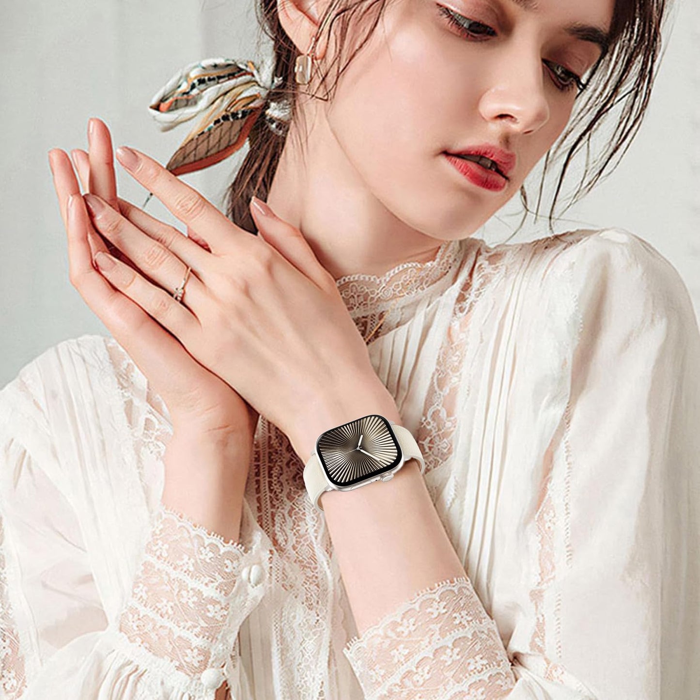 Leather Magnetic Watch Band Compatible with Apple Watch Ultra Band 49mm 46mm 45mm 44mm 42mm 41mm 40mm 38mm Replacement Strap for Women Men iWatch Ultra 3/2/1/SE3/Series 11/10/9/8/7/6/5/4/3/2/1