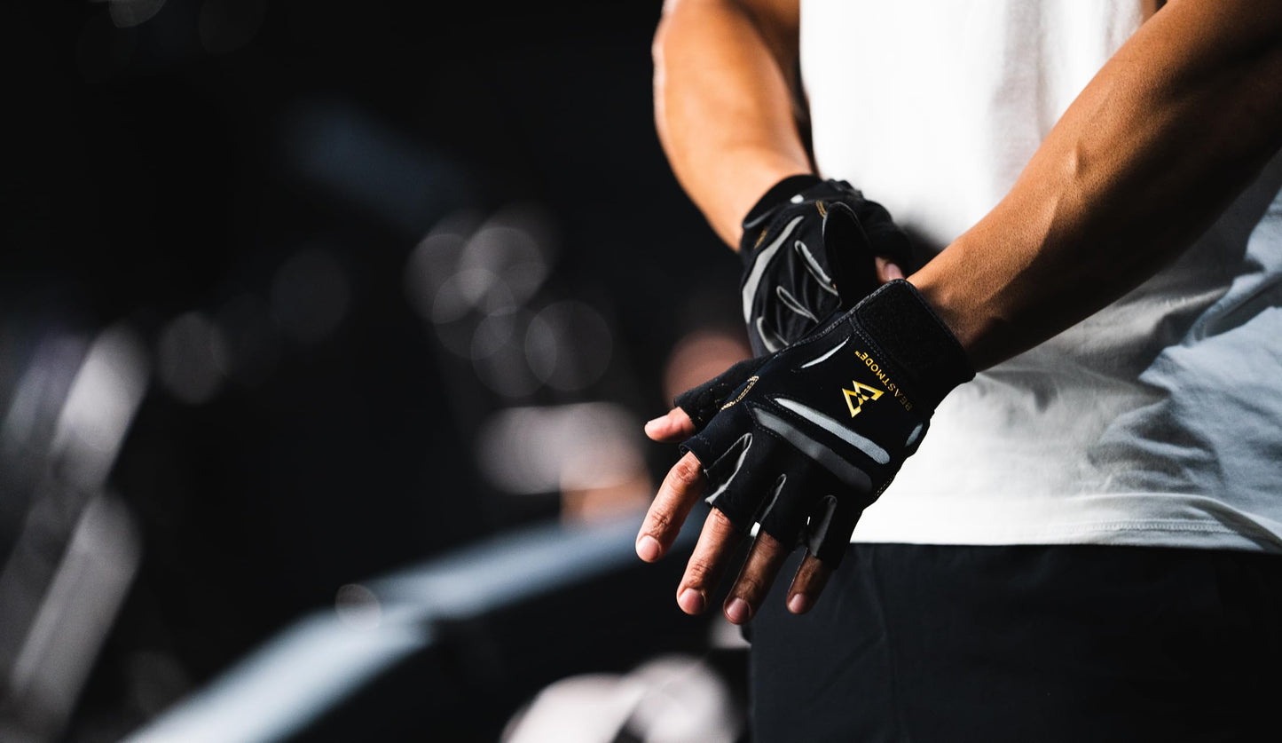 Bionic Men's Beastmode Half Finger Gym Workout Gloves