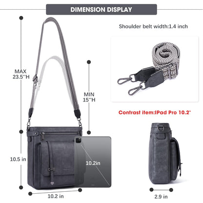 Roulens Crossbody Bags for Women,Multi Pocket Crossbody Purses Vegan Leather Shoulder Handbags Travel Purse Adjustable Strap