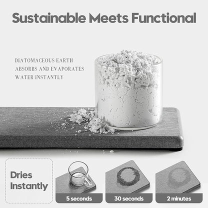 2PCS Bathroom Counter Vanity Trays, Water Absorbing Diatomite Stone Quick