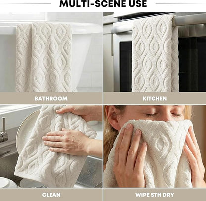 Artoid Mode 1 Pc Beige 3D Diamond Grid Jacquard Hand Towels
