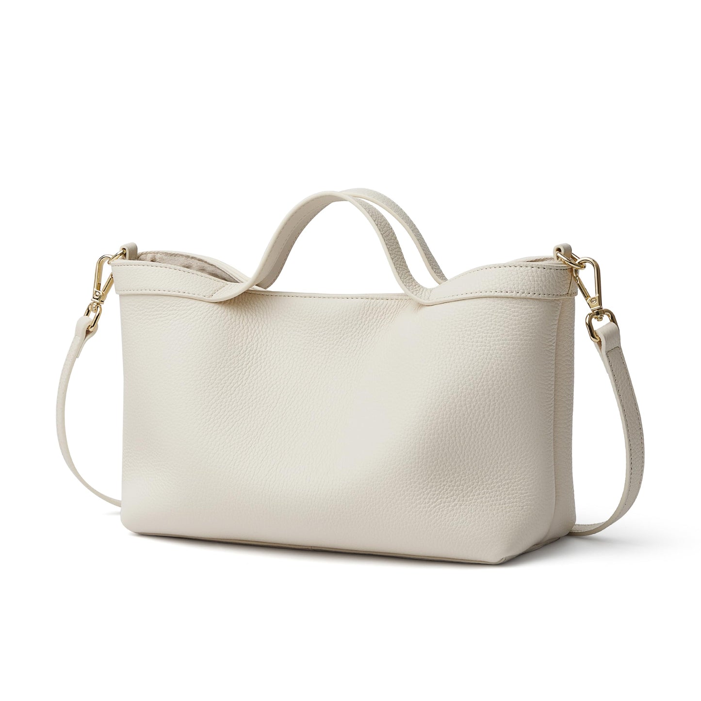 DAILANDO Genuine Leather Top Handle Satchel Purse for Women, Medium Trendy Tote Hobo Bag with Organizer Insert Zipper Pouch (2-White)