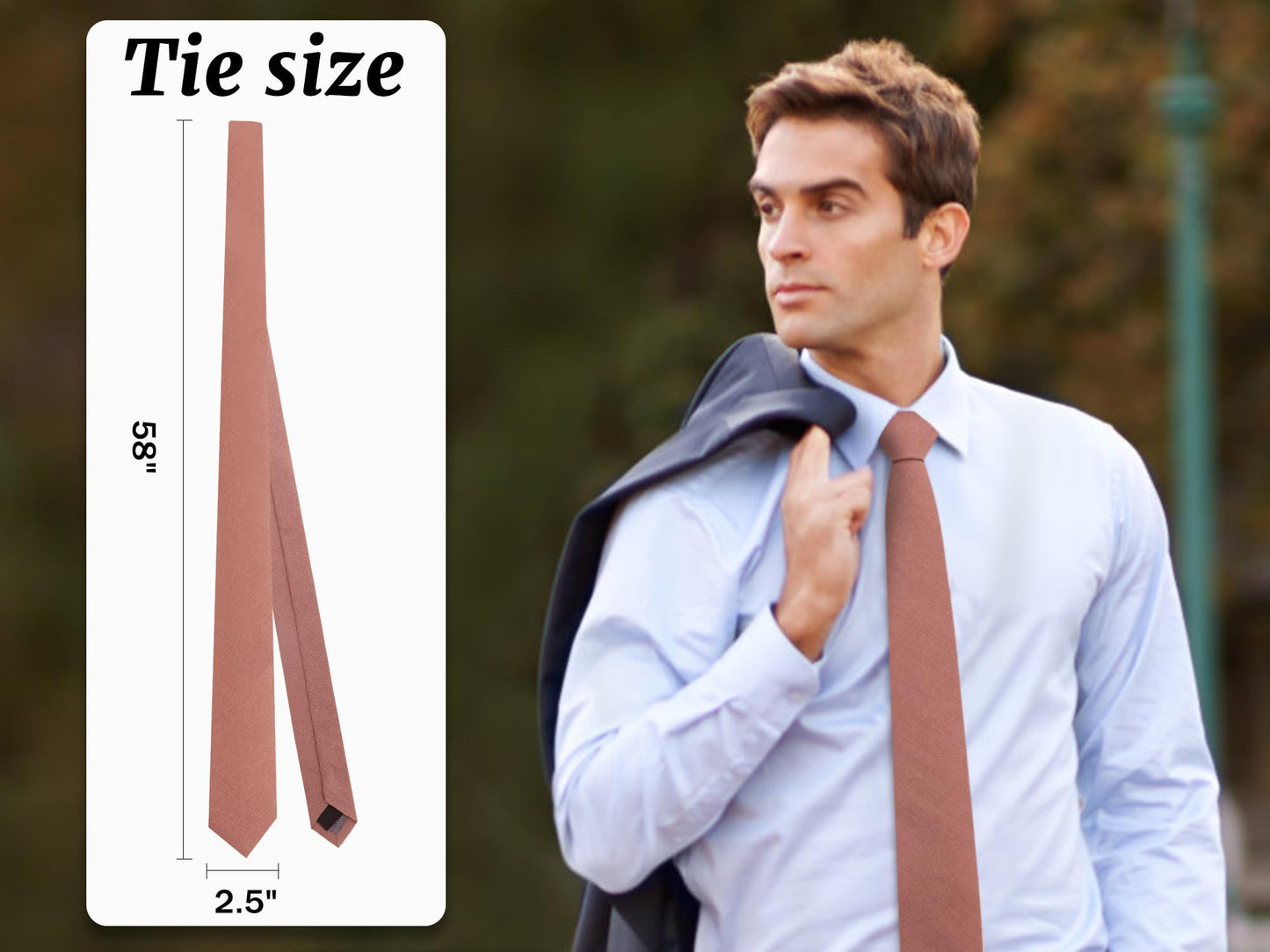 Luckyvestir Skinny Ties for Men 2.5'' Cotton Tie Solid Color Neckites for Wedding Business Graduation Party