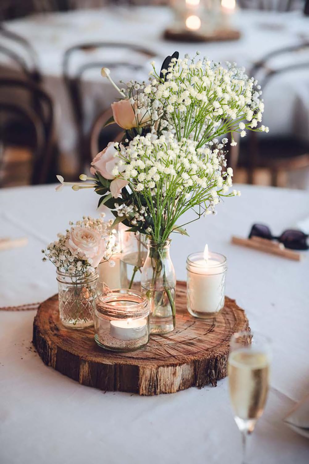 Baby's Breath Artificial Flowers Bulk 10 Pack (30pcs) Faux Baby Breath Plastic Flower Fake Gypsophila Flower Arrangement for Crafts Fake Flowers Bouquet for Wedding Centerpieces Cream Baby Breath