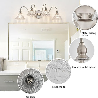 Brushed Nickel Bathroom Vanity Lights Vintage Vanity Lighting Fixtures Pciture Light for Bathroom Bedroom Hallway Living Room