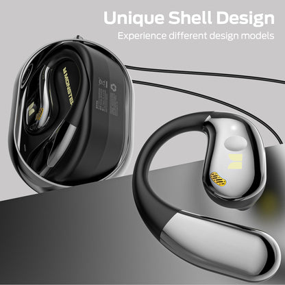 Monster Open Ear AC360, Wireless Bluetooth Rotary Earphone, with Lanyard, Upgraded Bluetooth 6.0, Touch Control, 24h Long Battery Life, IPX5 Waterproof,Long-Lasting Wear Without Fatigue（Black）