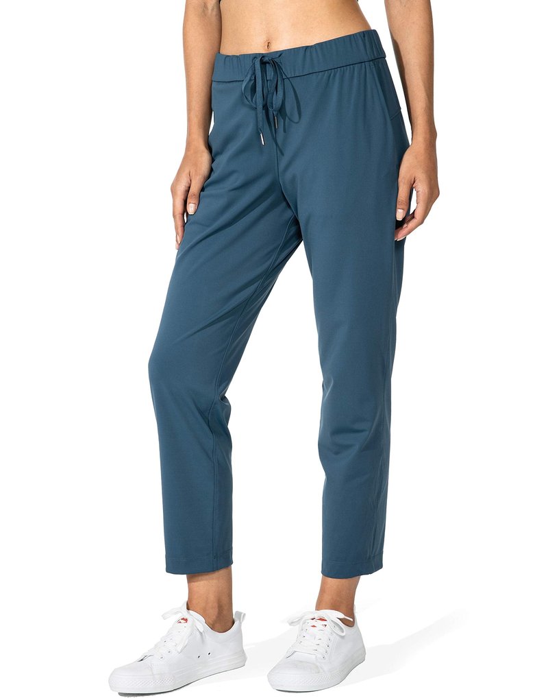 G Gradual Women's Pants with Deep Pockets 7/8 Stretch Sweatpants for Women Athletic, Golf, Lounge, Work (Indigo, Medium)