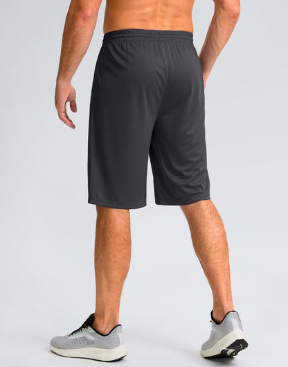 G Gradual Men's Athletic Shorts with Pockets 11" Long Basketball Shorts Lightweight Quick Dry Gym Workout Shorts for Men(Dark Gray,XXXL)