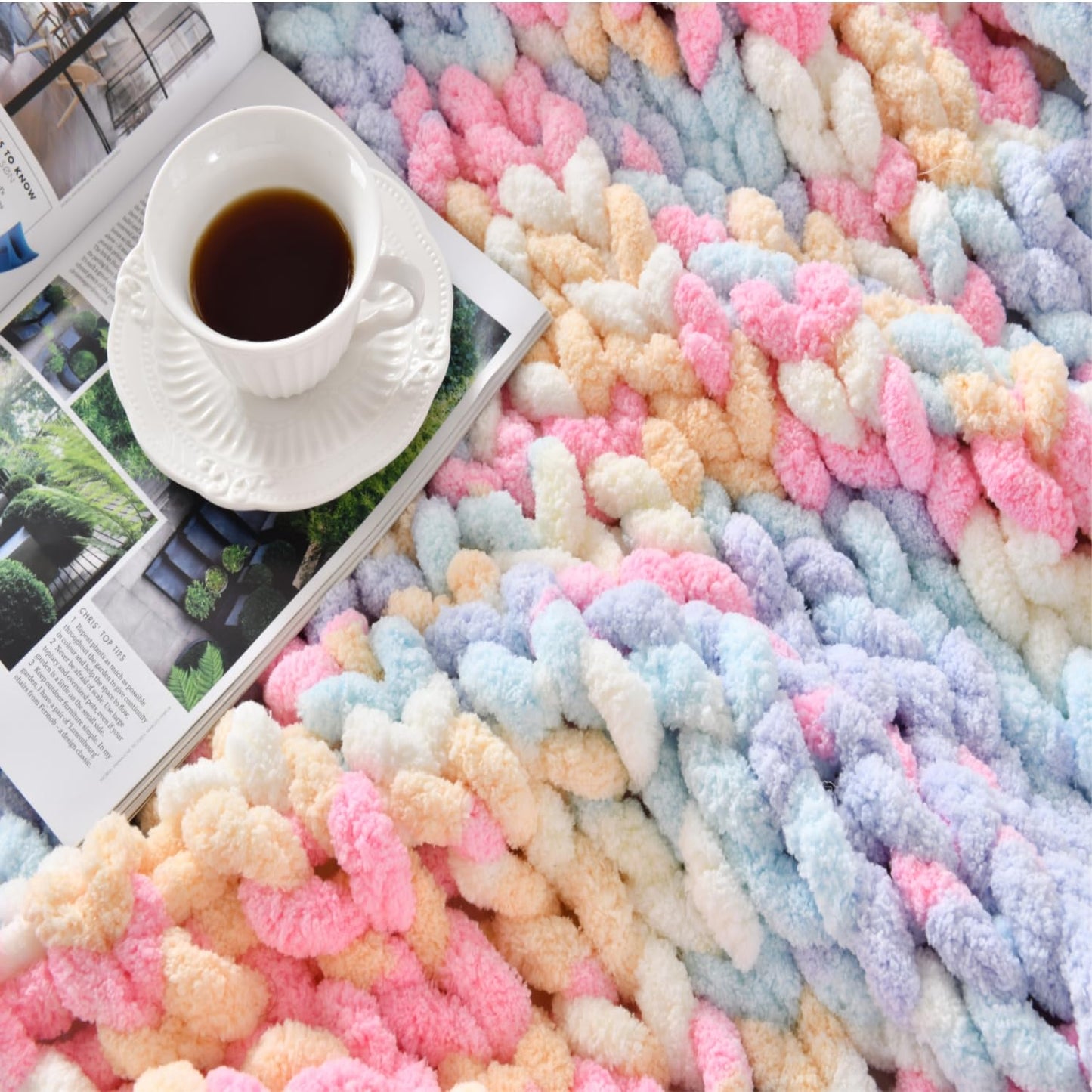 Ultra Soft Chunky Knit Throw Blanket 50x70 Hand Knitted Warm Chenille Throw Blanket, Home Decor Soft Thick Yarn Cable Knit Blanket Breathable Fleece Banket Christmas for Couch Bed Sofa Best Gift