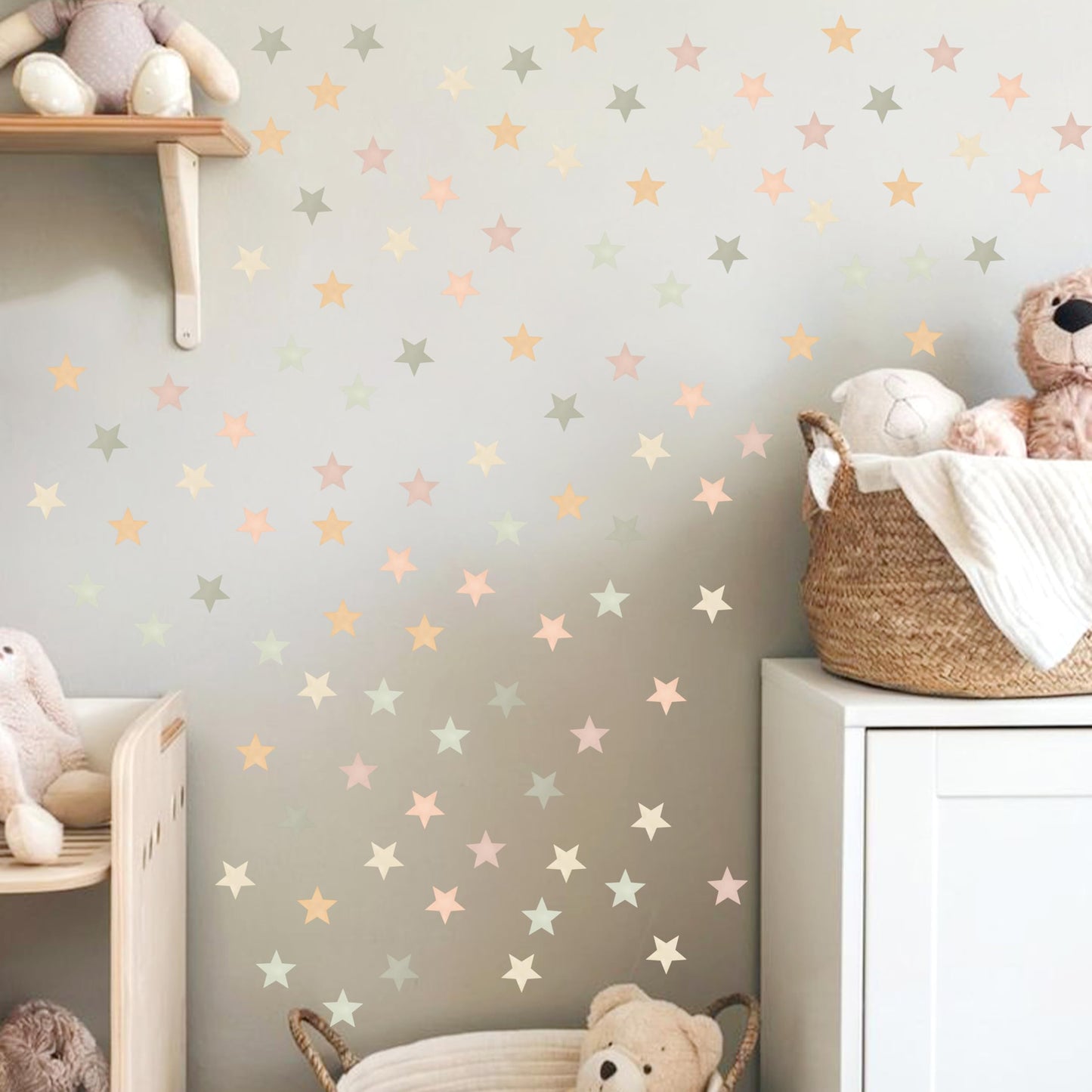 GIOGUK Star Wall Decal - Nursery Children's Baby Room Living Room Bedroom Wall Decoration Wall Stickers, Home Decor Stickers, Peel and Stick Decal, 96 Pcs Star 2 inch
