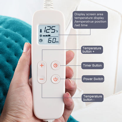 VAAGHANM Heating Pad: 33 x 17 inches Electric Heating Pad for Back Pain Relief -Extra Large Heat Pad for Shoulder/Neck/Cramp/Menstrual Pain - Upgraded 6 Timer & 6 Temperature Controller