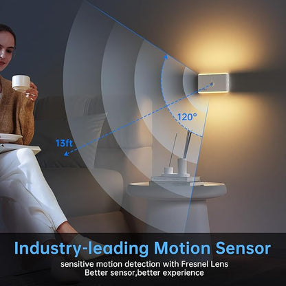 6 Pack Motion Sensor Night Light,Rechargeable Stair Lights, Motion Sensor Light Indoor, Battery Operated Night Light for Hallway, Stairway, Bathroom, Bedroom, Kitchen
