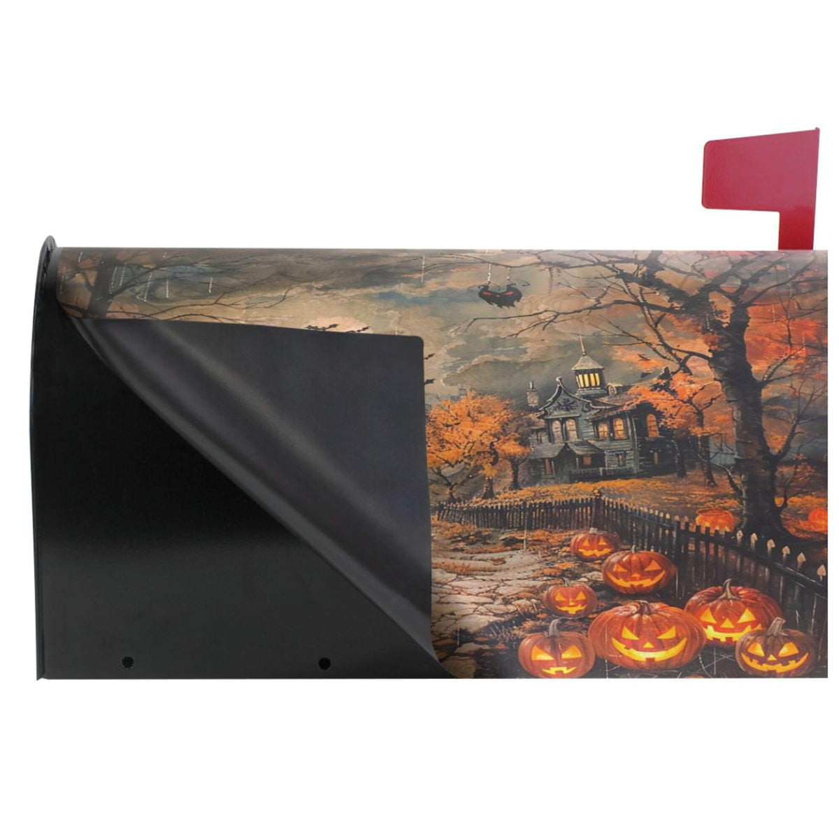 Wamika Happy Halloween Magnetic Mailbox Covers Spooky Pumpkin Lantern Mailbox Cover Standard Size Full Magnet Garden Yard Porch Mail Boxes Cover Holiday Decorations 21" L x 18" W