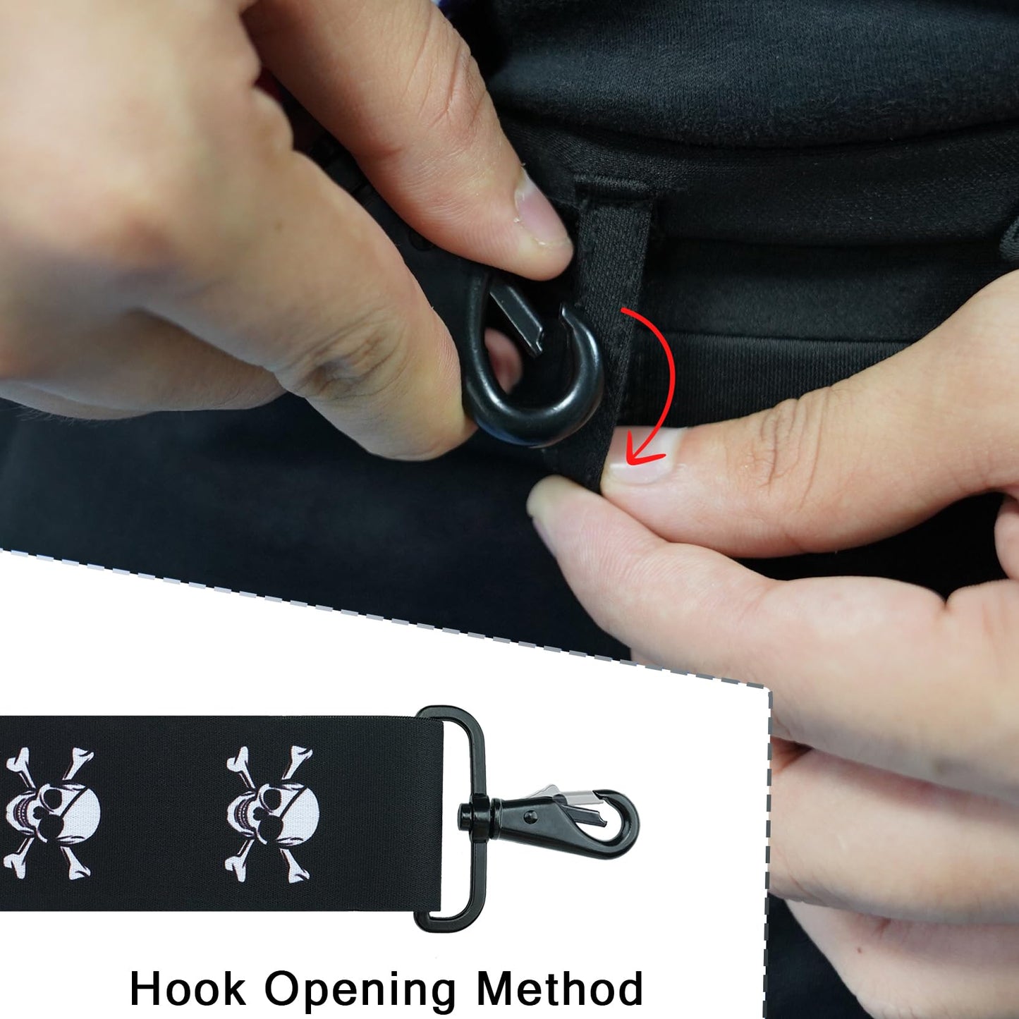 MELOTOUGH Suspender for Men 2 Inch Wide Y Back Adjustable Elastic Skull Suspenders with Swivel Hooks for Jeans