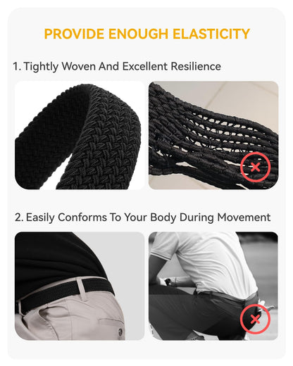 CHAOREN Mens Belt - Braided Stretch Golf Belt for Men 1 3/8"- Gift for Golf Pants Casual Shorts Jeans