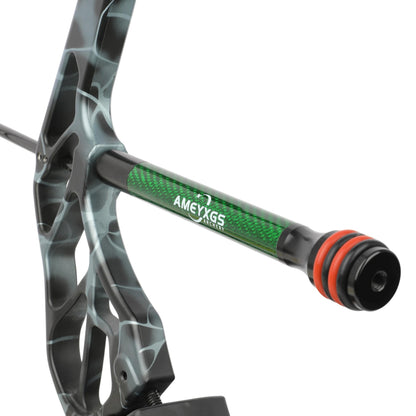AMEYXGS 6/8/10/12 Inch Archery Bow Stabilizer Carbon Fiber Balance Bar Rod Side Rod Stabilizer Dampen Weight for Compound Bow Recurve Bow Accessory (Green, 6 Inch)