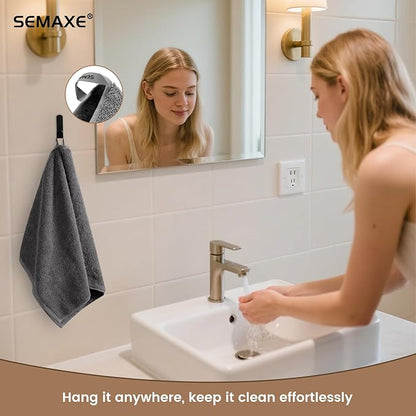 SEMAXE 6-Pack Gray Hand Towels
