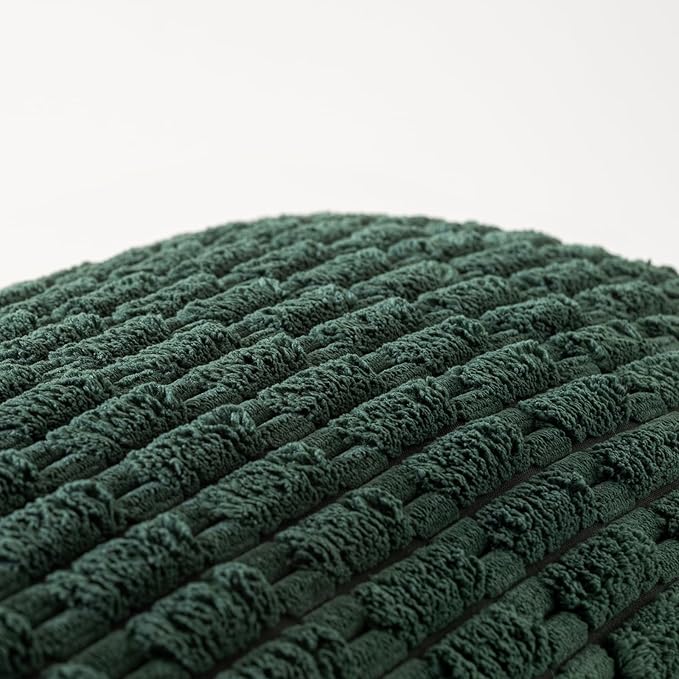 Fancy Homi Dark Green Long Body Lumbar Decorative Throw Pillow Covers 14x36 Inch for Bed Couch Bedroom Bench, Soft Corduroy Rectangle Solid Pillow Case 35x91 cm, Rustic Farmhouse Boho Room Decor