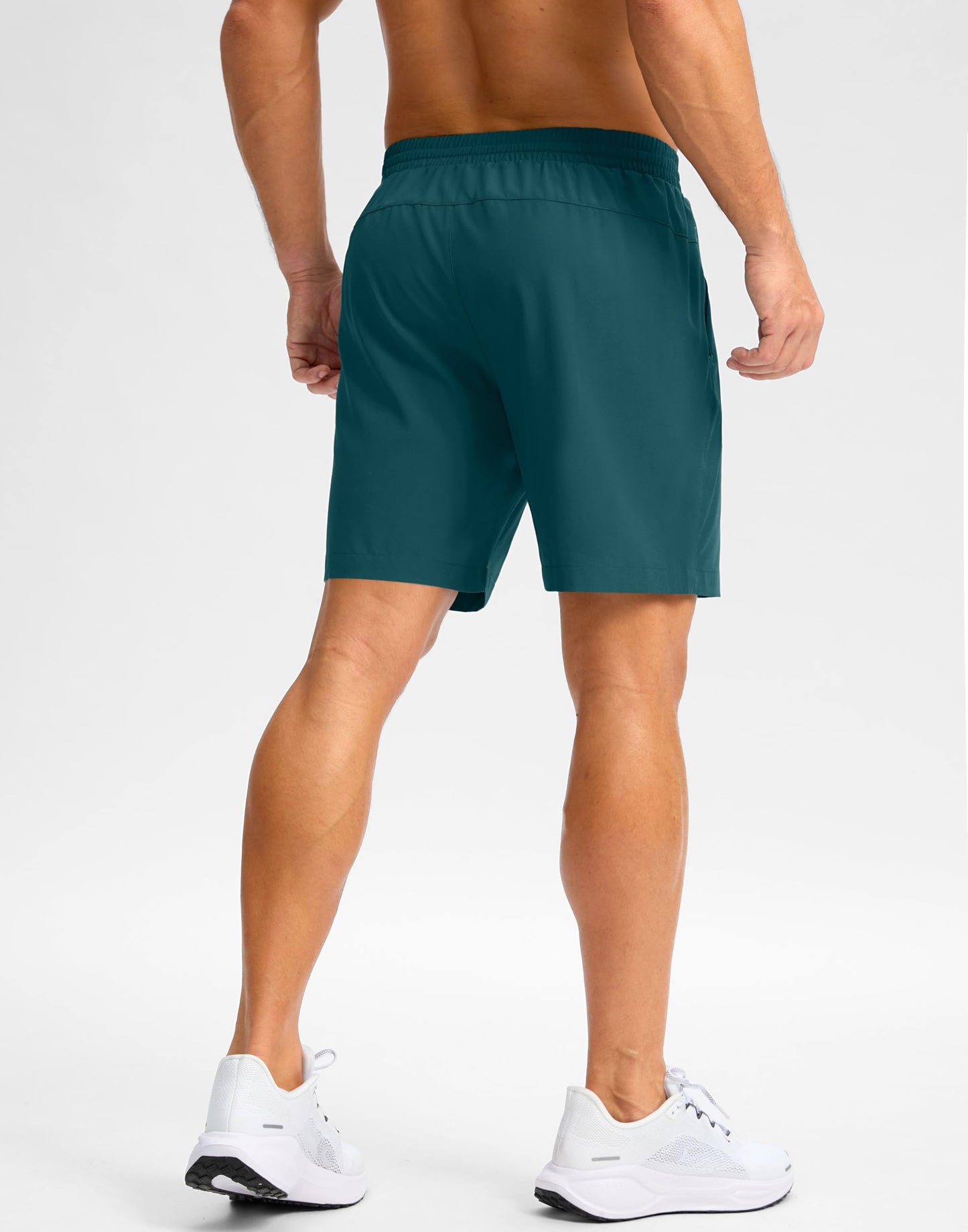 Pudolla Mens Athletic Running Shorts Quick Dry Workout Shorts Lightweight Gym Shorts Casual Shorts(Deep Green M)