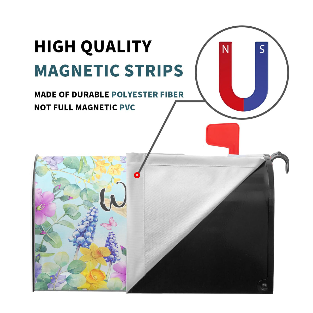 Spring Summer Flowers Mailbox Covers Magnetic Large Size 25x21 Inch Cherry Blossom Mailbox Cover Spring Hummingbird Mailbox Wraps Post Letter Box Cover Decoration for Outdoor Garden Home Yard Outside