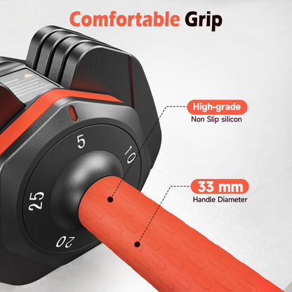 25LB 55LB Adjustable Dumbbells Set, 5LB to 25LB Dumbbell Pair,15LB to 55LB Weight Set of 2, Home Gym 50lbs/110lbs, Anti-Slip Handle for Exercise Equipment