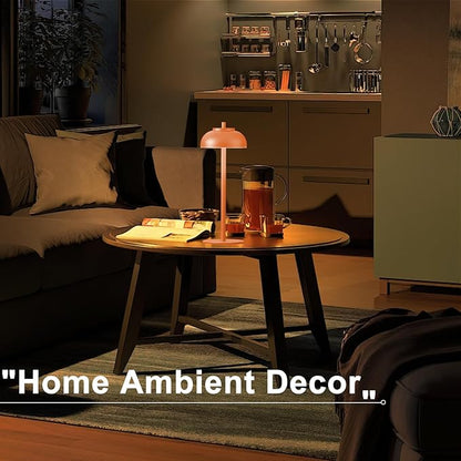 Orange Table Lamp Set of 2 Rechargeable,Table Lights Battery Operated-IP65 Waterproof-for Outdoor Patio/Restaurants/Home/Dinner/Table Lighting-Touch Control & Dimmable