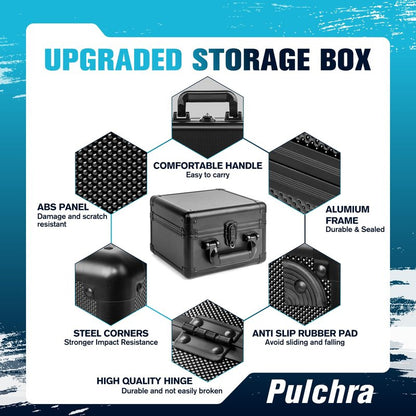 Pulchra Graded Card Storage Box, Top Loaders Case, Sports Trading Box, Slab PSA MTG CSG SGC Magnetic Holder, Waterproof Carrying Case, Collector Storage Boxes
