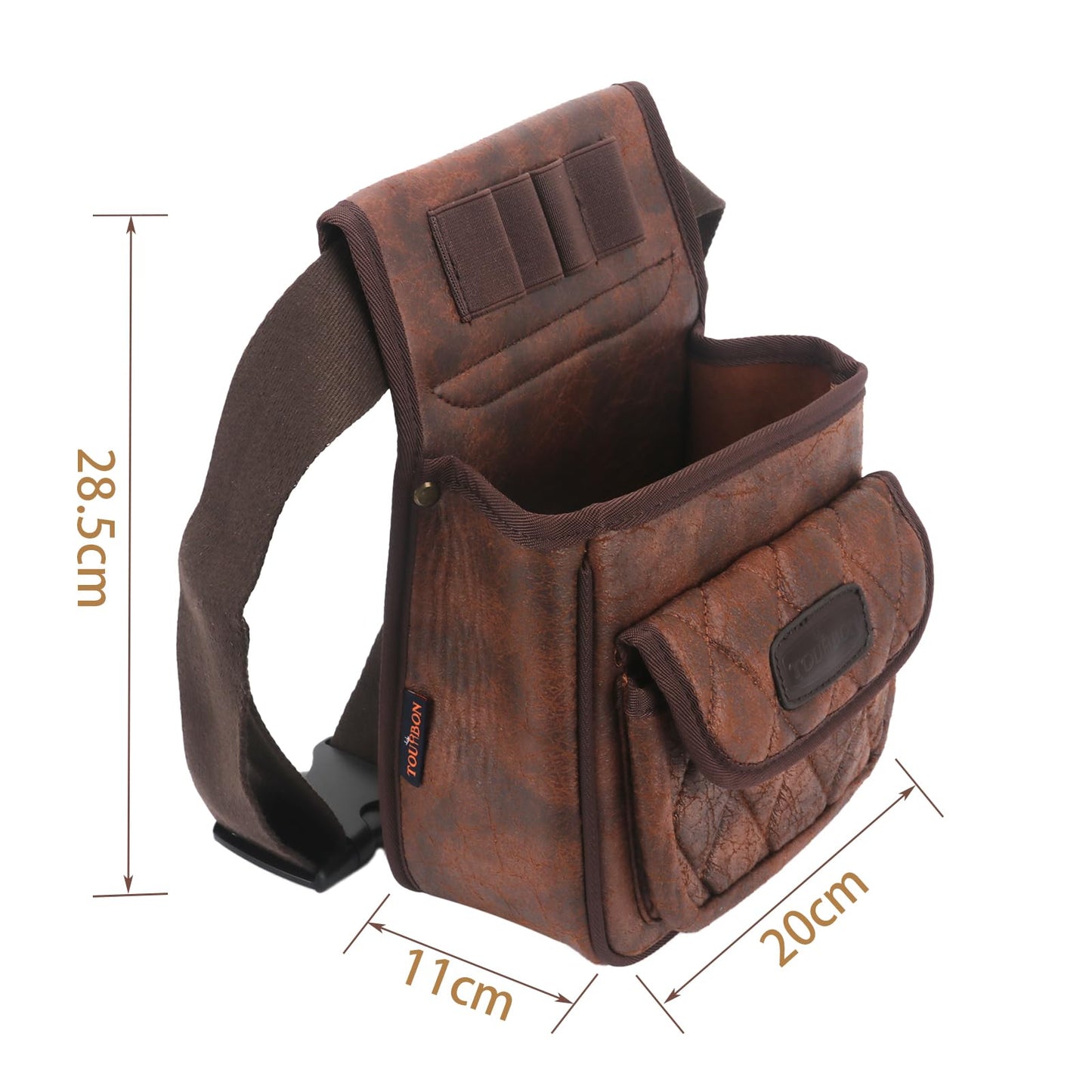 Tourbon Vintage Leather Trap Shooting Bag Ammo Storage Shell Pouch 50+