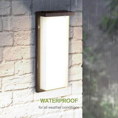 ASD LED 14" Outdoor Wall Light, Front Door House Sconce | 3CCT, Dimmable, Waterproof, ETL Listed | 20W 1900LM 3000-5000K 120V | Exterior Patio Lighting Fixture, Porch Lamp | Dark Bronze, 4 Pack