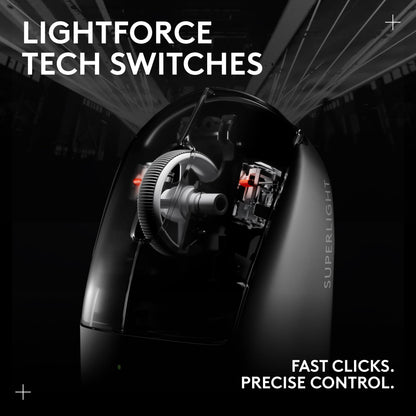 Logitech G PRO X SUPERLIGHT 2 Wireless Gaming Mouse, 60g Pro-Grade with 5 Programmable Buttons, 44k DPI Sensor, 8kHz Report Rate, USB-C Charging for PC/Mac - Black
