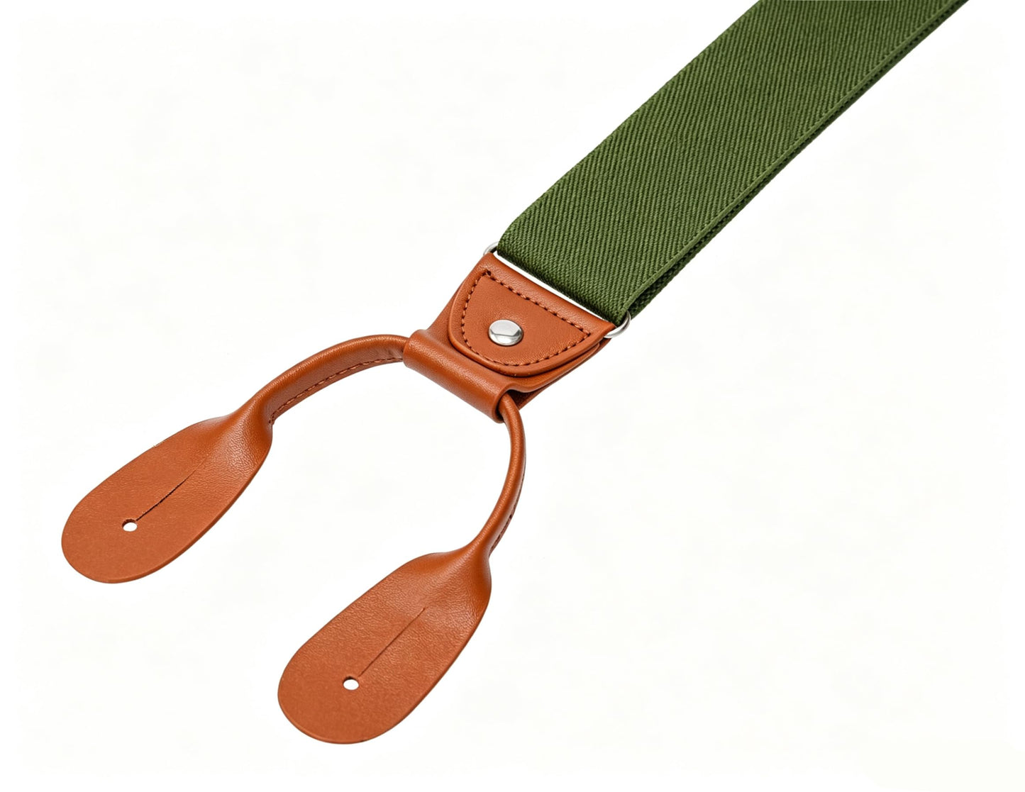 Mcvotcot Suspenders for Men Button End Adjustable Y-Back Elastic 47 Inches Army Green