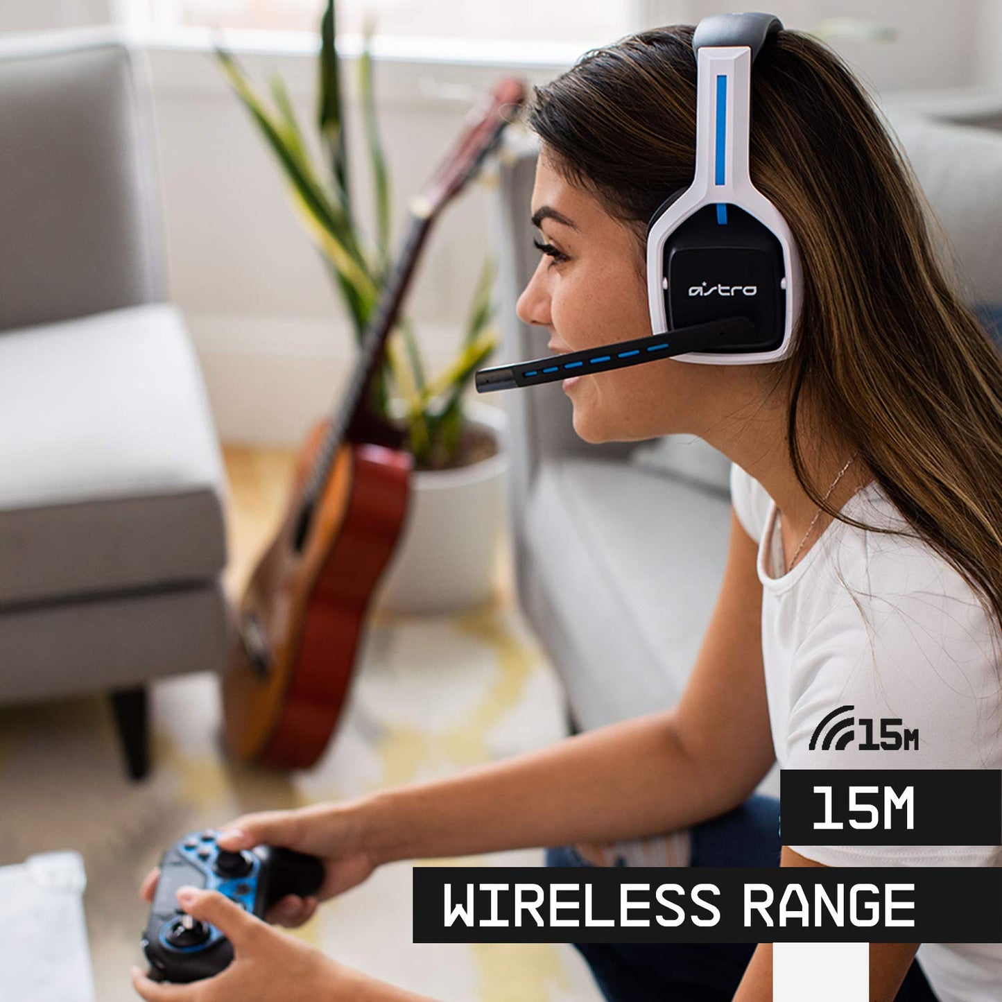 ASTRO Gaming A20 Wireless Headset Gen 2 - Compatible with PlayStation 4 & 5 / PC/Mac - White/Blue
