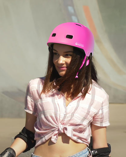 OutdoorMaster Skateboard Cycling Helmet - Two Removable Liners Ventilation Multi-Sport Scooter Roller Skate Inline Skating for Kids, Youth & Adults - S - Sorbet