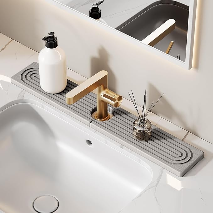 23.6 Inch Stone Faucet Mat for Kitchen Sink Splash Guard