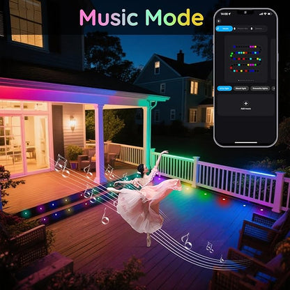 FVTLED Recessed LED Deck Lights Kit, Φ1.77 Low Voltage WiFi Pixel RGBW+IC Deck Lighting Work with Alexa/Google Home, IP67 Waterproof Outdoor Step Lights DC12V for Garden,Steps,Stair(20 Pack, Black)