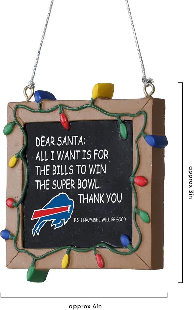 NFL Resin Holiday Christmas Chalkboard Sign Ornament