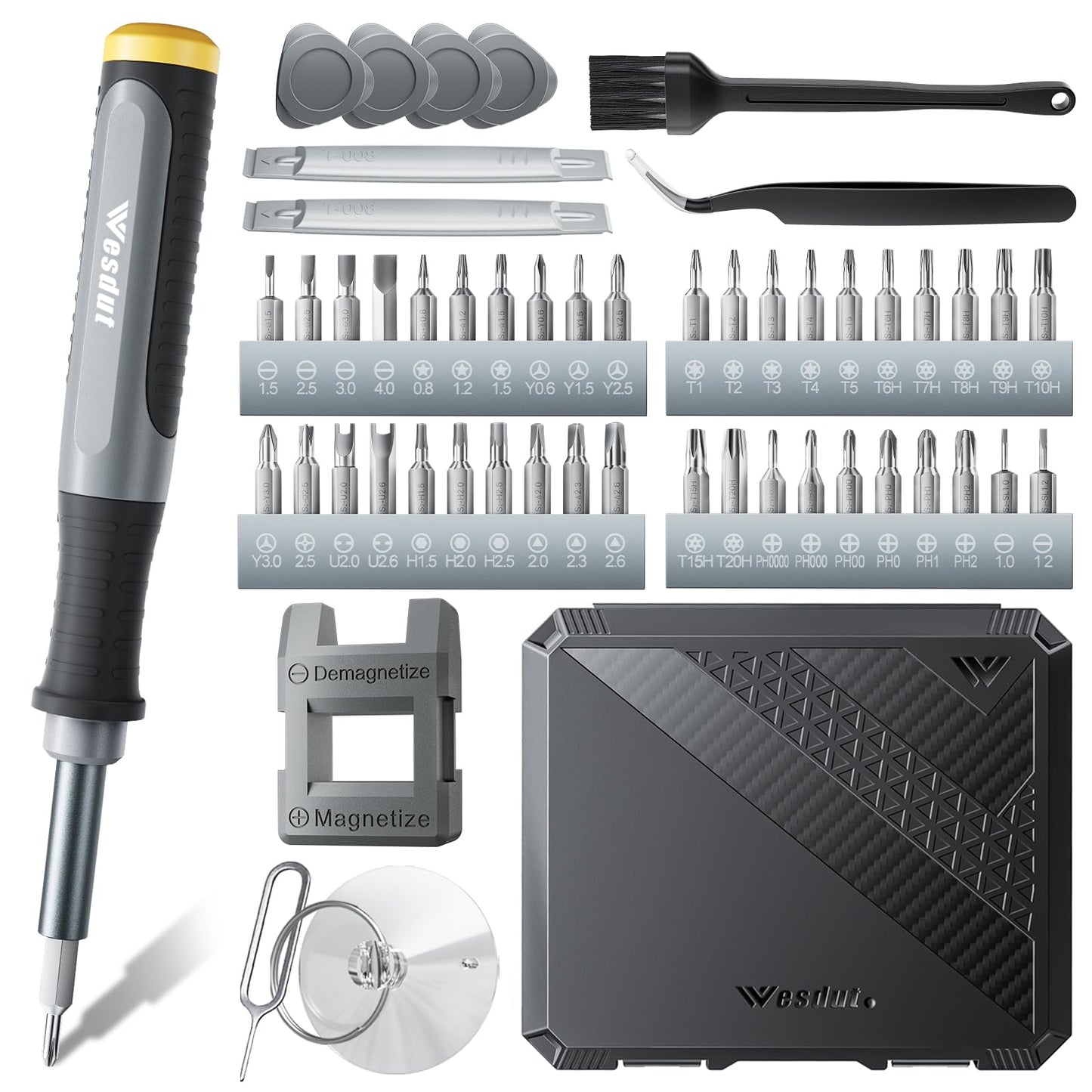 Wesdut 52in1 Precision Screwdriver Set, [Super Durable] Small Repair Kit, PC Accessories, PS5 Cleaning Kit, Tool Sets for Men, Fit MacBook, Computer, Laptop, Watch, PS4, Xbox, Eyeglass, Console More