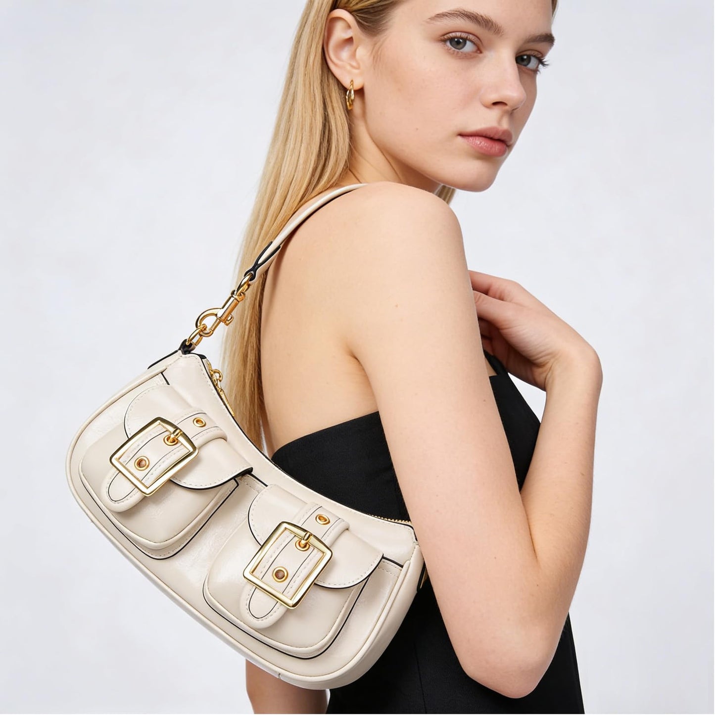 Shoulder Bag for Women Y2k Purse Leather Hobo Tote Handbag Trendy Going Out Purse Crossbody Everyday Purse