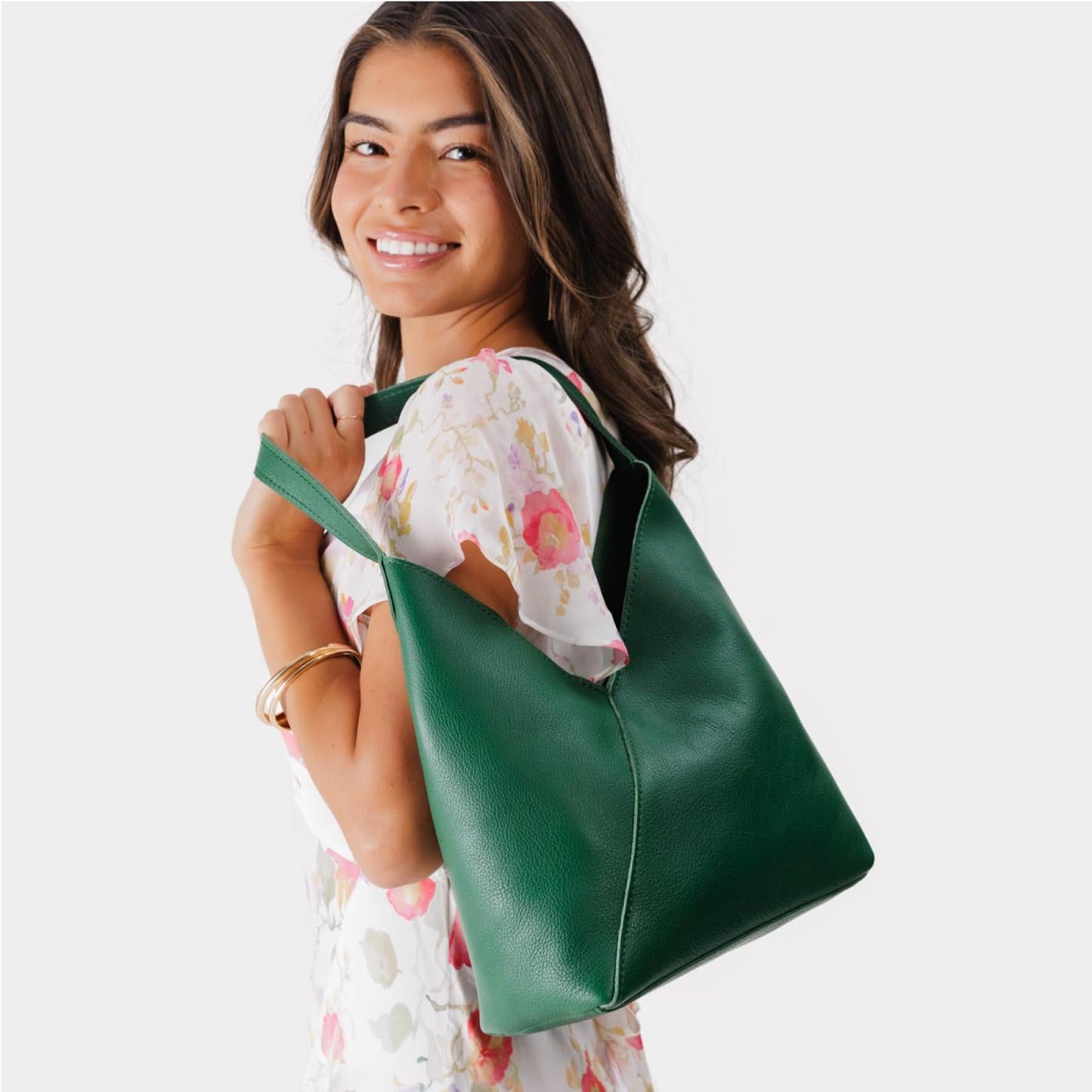 Portland Leather Goods Naomi Shoulder Bag – Slouchy Leather Shoulder Bag with Adjustable Crossbody Strap & Secure Magnetic Closure – Handmade from the Finest Full-Grain Hides – Large, Bacalar