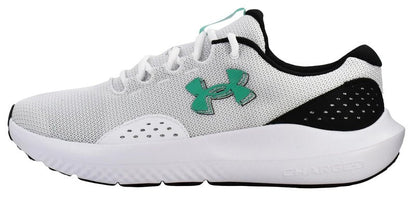 Under Armour Men's Charged Rogue 4 Sneaker, White/Black/Green Mode, 13