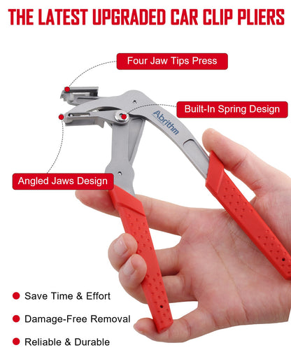 Car Clip Pliers, Professional Auto Clip Removal Pliers Tool, Panel Clip Removal Tool for Automotive Plastic Fasteners, Push Pin & Door Trim Disassembly Without Damage