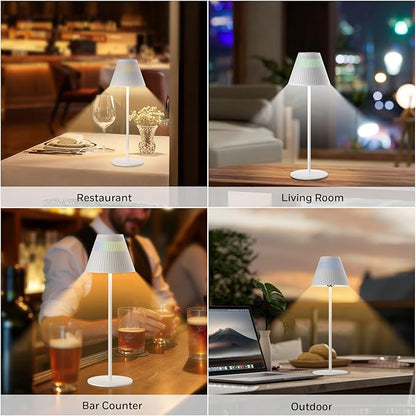 Honeywell Cordless Table Lamps Rechargeable Set of 2, M1 Sunturalux Portable LED Desk Lamp 5200mAh 4Color 9RGB Dimmable Bedside Lamps for Restaurant/Bedroom/Bars/Party/Camping Night Light