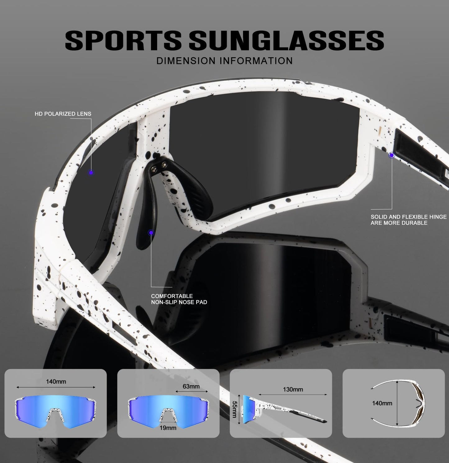 OUKEMAX Polarized Sport Sunglasses-Men-Women Running-Sunglasses: Cycling Sun Glasses UV Protection Driving Fishing 3packs