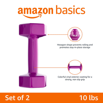 Amazon Basics Vinyl Coated Dumbbell Hand Weights